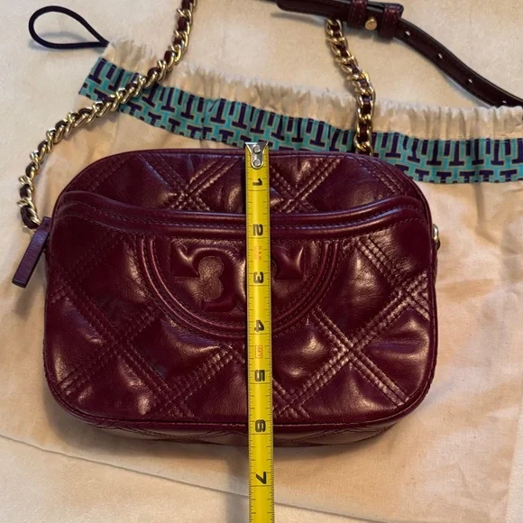 Tory Burch Maroon Quilted Crossbody Bag - Picture 7 of 8